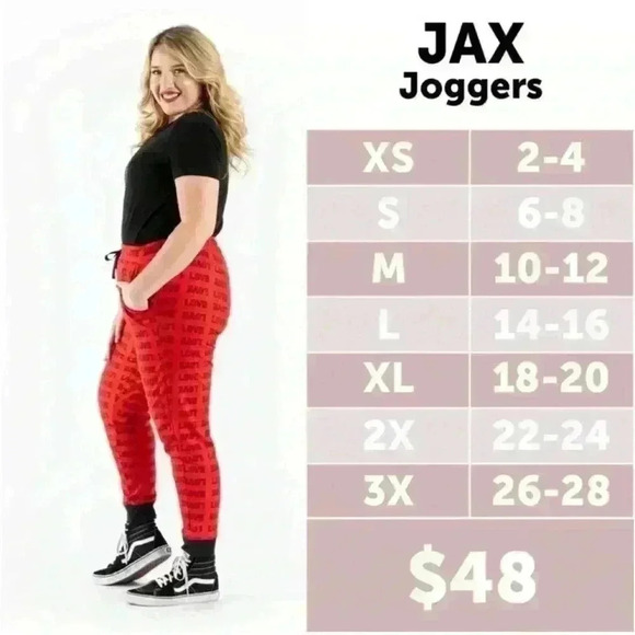 Lularoe 2X license plate Jax joggers NWT. Elastic bottom , drawstring & pockets. - Picture 12 of 12
